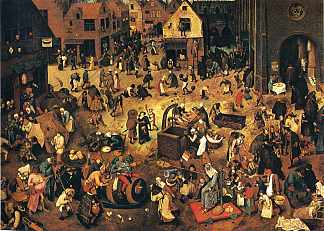 狂欢节和四旬期之间的斗争 The Fight between Carnival and Lent (1559)，彼得·勃鲁盖尔