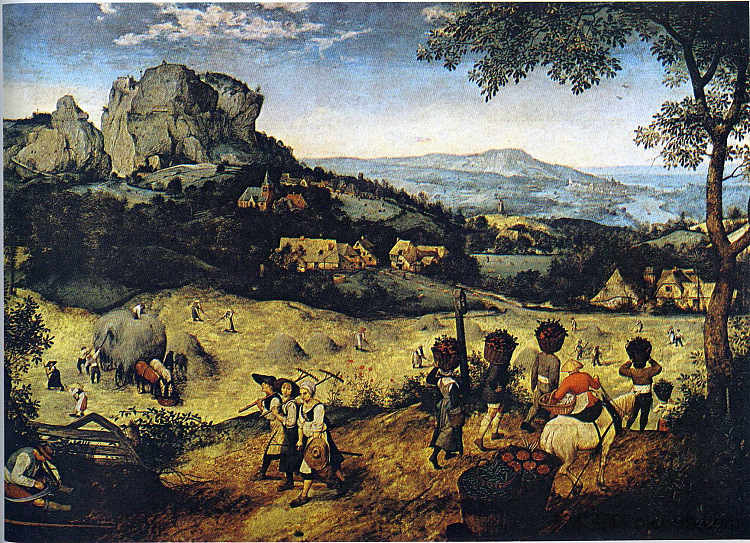 干草制作(6月和7月) Haymaking (June and July) (1565),彼得·勃鲁盖尔