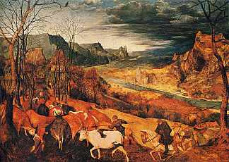 牛群的回归（11月） The Return of the Herd (November) (1565)，彼得·勃鲁盖尔