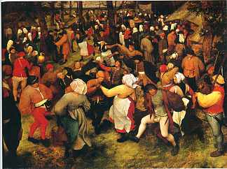 露天婚礼舞会 The Wedding Dance in the open air (c.1566; Brussels,Belgium                     )，彼得·勃鲁盖尔