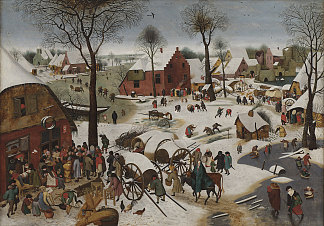 伯利恒人口普查（以老勃鲁盖尔命名） The Census at Bethlehem  (after Brueghel the Elder)，小彼得·勃鲁盖尔