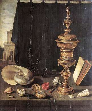 静物与大杯 Still Life with Large Goblet (1624)，彼得·克莱兹