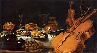 静物与乐器 Still Life with Musical Instruments (1623)，彼得·克莱兹