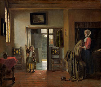 卧室 The Bedroom (c.1659)，皮特尔·德·胡格