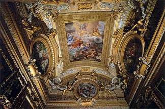 土星大厅的天花板壁画 Ceiling Fresco in the Hall of Saturn (1663 – 1665)，彼得罗·达·科尔托纳