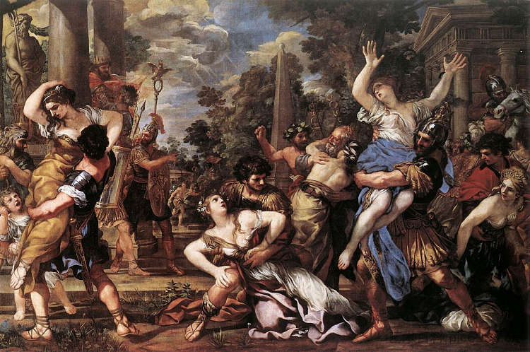 绑架萨宾妇女 The Abduction of the Sabine Women (1627 - 1629)，彼得罗·达·科尔托纳