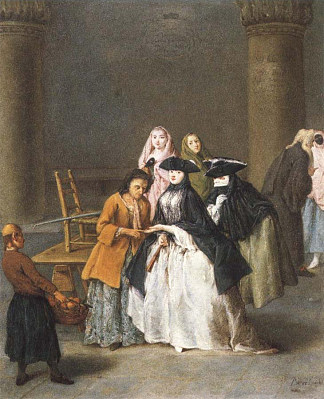 威尼斯的算命先生 A Fortune Teller at Venice (1756)，彼得罗·隆吉