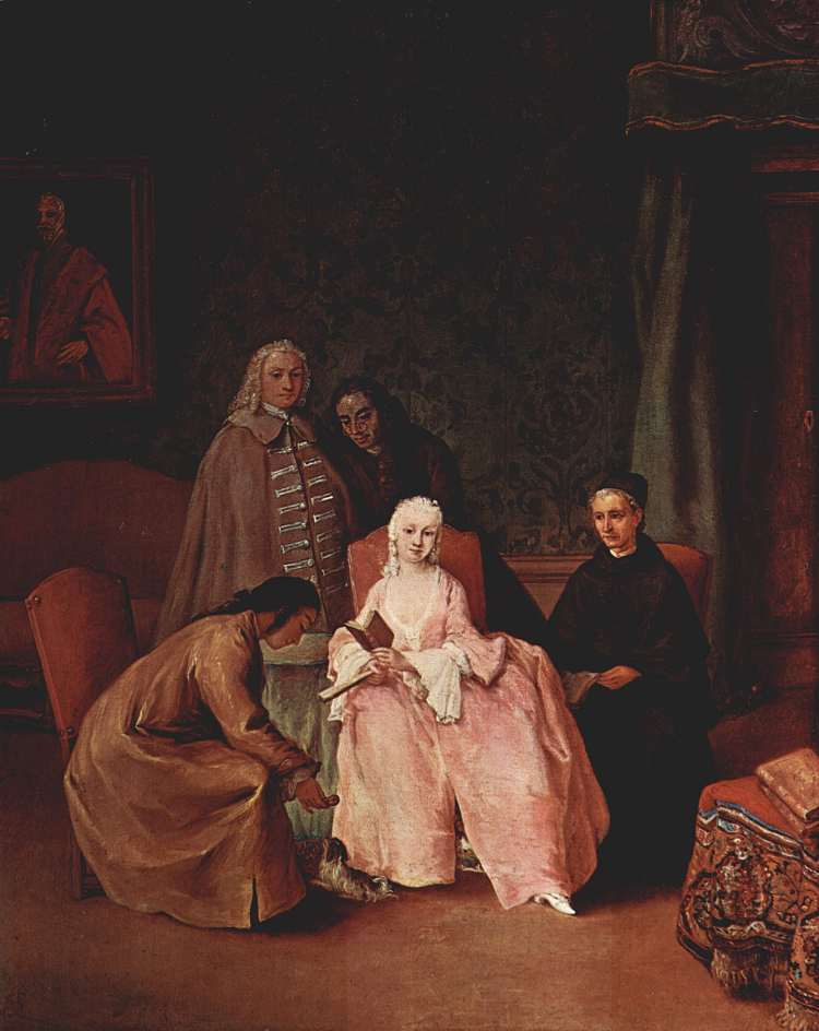 拜访一位女士 A Visit to a Lady (1746)，彼得罗·隆吉