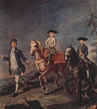 马背上的长廊 Promenade On Horseback (c.1755 – c.1760)，彼得罗·隆吉