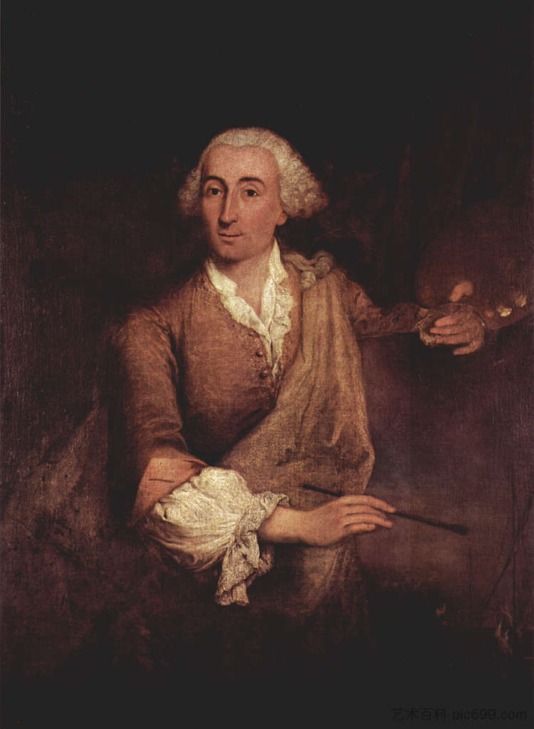 弗朗切斯科·瓜迪的肖像 Portrait of Francesco Guardi (c.1760)，彼得罗·隆吉