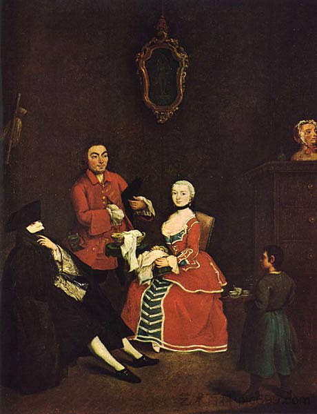 蒙面访客 The Masked Visitor (1760)，彼得罗·隆吉