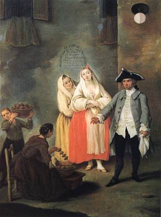 油条的卖家 The Seller of Fritters (c.1757)，彼得罗·隆吉