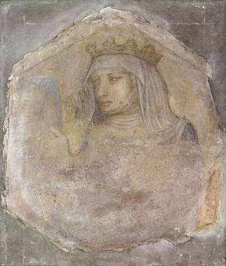 加冕女性形象 Crowned Female Figure (1340)，彼得罗·洛伦泽蒂