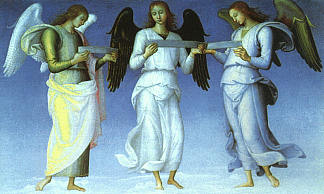 天使（局部） Angels (detail) (1470)，彼得罗·贝鲁吉诺