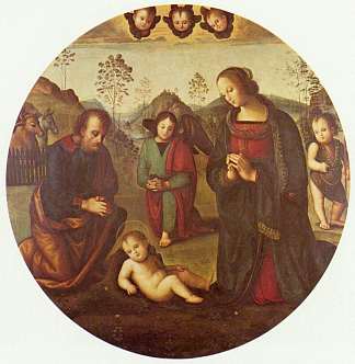 基督的诞生，通多 Birth of Christ, Tondo，彼得罗·贝鲁吉诺