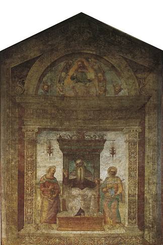 主和小天使 Lord and cherubs (1508)，彼得罗·贝鲁吉诺