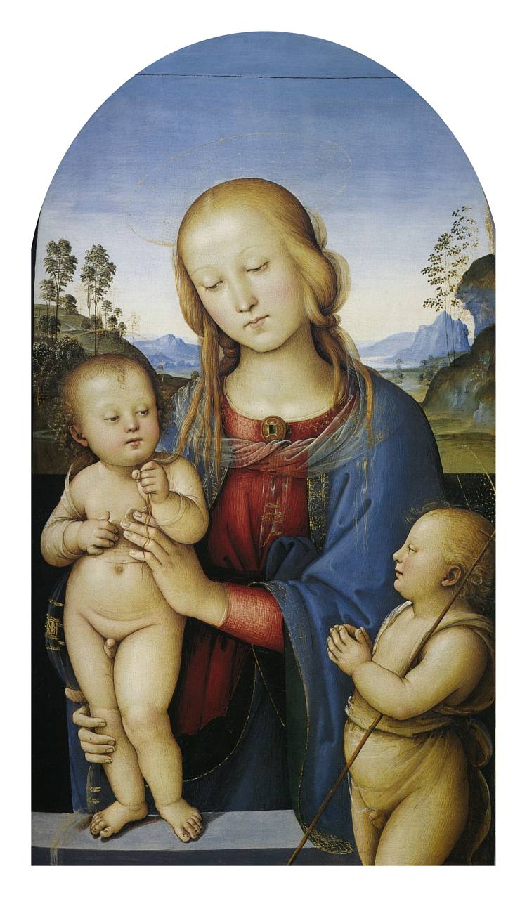 麦当娜与孩子和圣约翰 Madonna with Children and St.John (1480 - 1485)，彼得罗·贝鲁吉诺