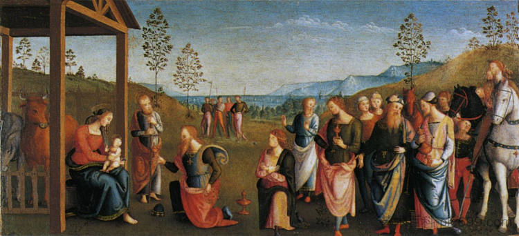 Pala di Sant Agostino （贤士的崇拜） Pala di Sant Agostino (Adoration of the Magi) (1504)，彼得罗·贝鲁吉诺