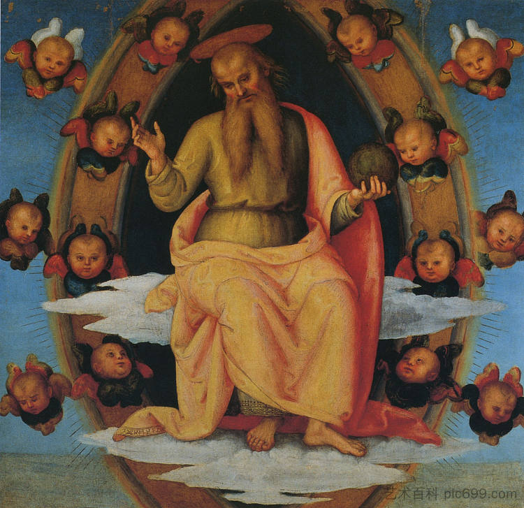 圣奥古斯丁祭坛画（祝福勋爵） Pala di Sant Agostino (Lord Blessing) (1512 - 1523)，彼得罗·贝鲁吉诺