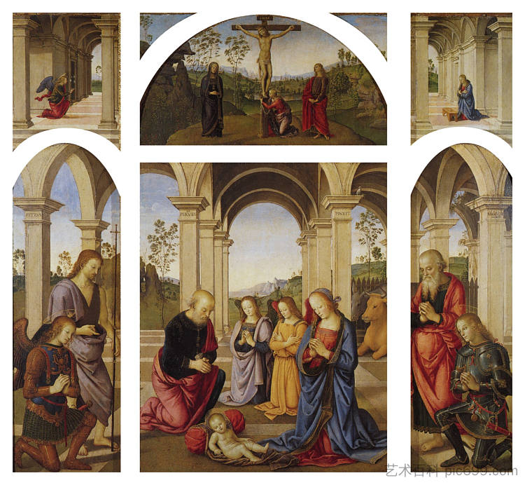 息肉阿尔巴尼托洛尼亚 Polyptych Albani Torlonia (1491)，彼得罗·贝鲁吉诺