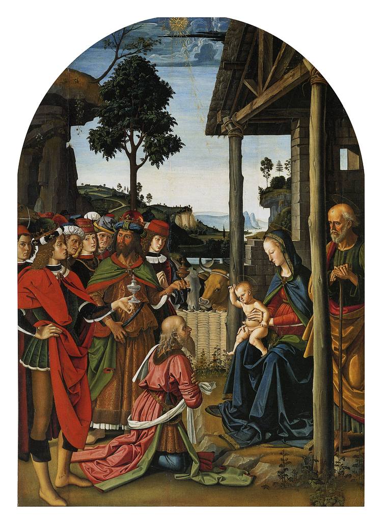 贤士的崇拜 The Adoration of the Magi (1470 - 1473)，彼得罗·贝鲁吉诺