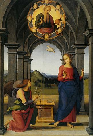 玛利亚的天使报喜 The Annunciation of Mary (1489)，彼得罗·贝鲁吉诺