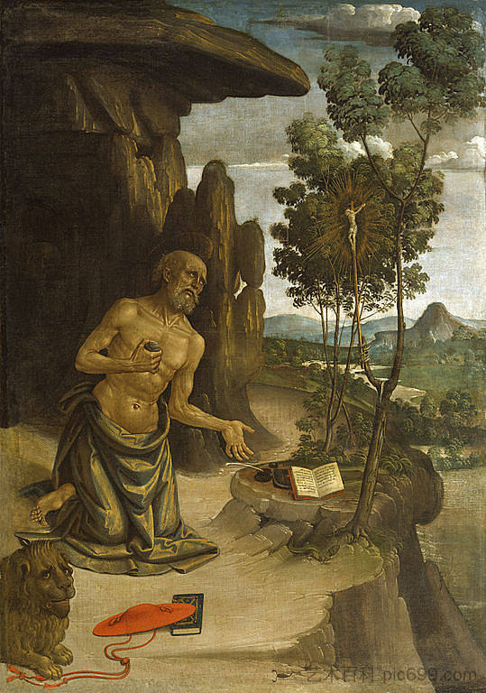 荒野中的圣杰罗姆 Saint Jerome in the Wilderness (1480)，宾杜里乔