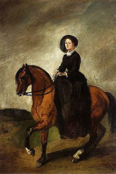 艺术家的女儿在马背上 Artist's Daughter on Horseback (c.1853)，彼得亚雷