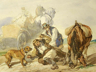路上的事故 Accident on the Road (1855)，彼得亚雷