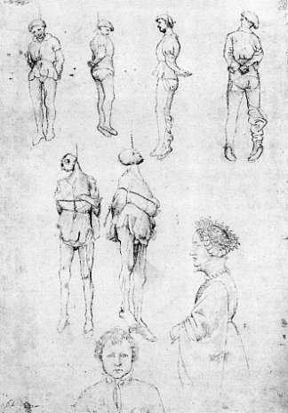 被绞死的人和两幅肖像 Hanged Men and Two Portraits (1430)，安东尼奥·皮萨内洛