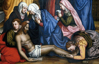 与圣徒一起哀歌（局部） Lamentation with Saints (detail) (1569)，普洛蒂拉拉内利