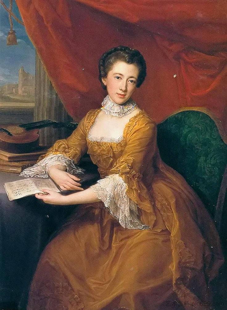 玛格丽特·乔治亚娜·波因茨夫人的肖像 Portrait of Lady Margaret Georgiana Poyntz (c.1764)，蓬佩奥·巴托尼