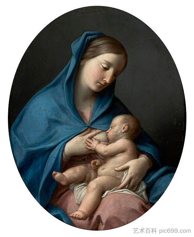 圣母哺育孩子 The Virgin Nursing the Child，蓬佩奥·巴托尼