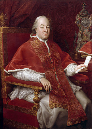 教皇庇护六世的肖像，乔瓦尼·安杰洛·布拉斯基 Portrait of Pope Pius VI, Giovanni Angelo Braschi (1775)，蓬佩奥·巴托尼