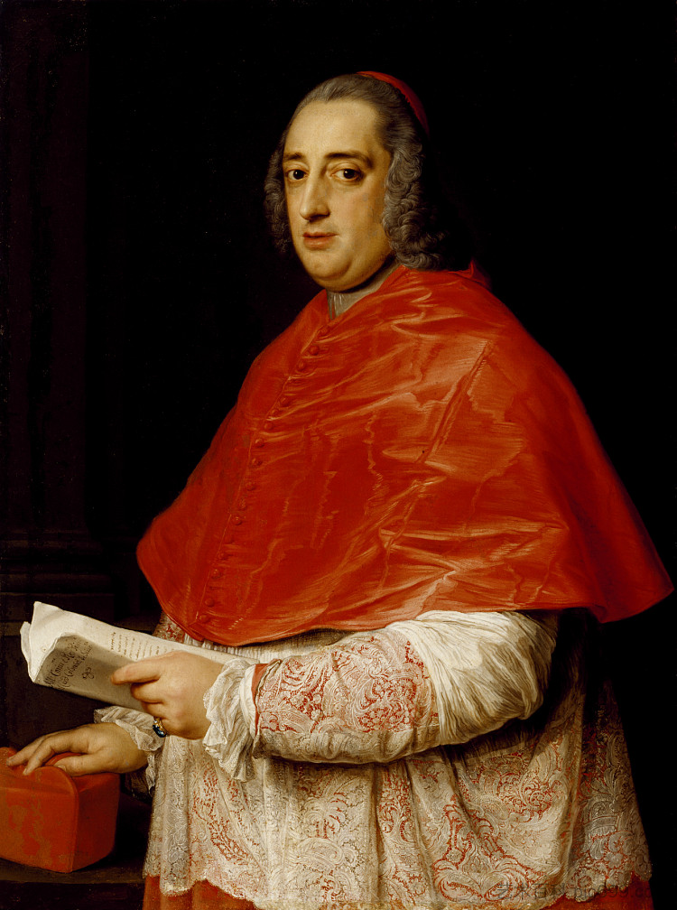 红衣主教普洛斯彼罗·科隆纳·迪·夏拉的肖像 Portrait of Cardinal Prospero Colonna Di Sciarra (c.1750)，蓬佩奥·巴托尼