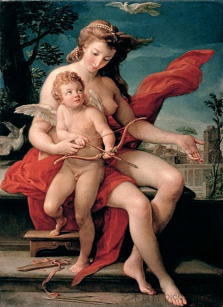 维纳斯和丘比特 Venus and Cupid (1785)，蓬佩奥·巴托尼