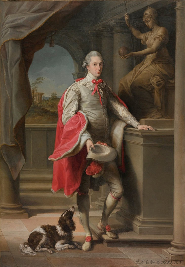 伯顿第三代蒙森男爵约翰的肖像 Portrait of John, 3rd Baron Monson of Burton (1774)，蓬佩奥·巴托尼