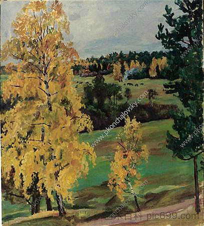 秋天。黄木。 Autumn. Yellow wood. (1937)，孔科洛夫茨基