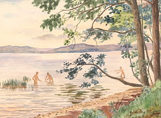 赫波亚尔维湖，沐浴 Lake Hepoyarvi, Bathing (1951)，孔科洛夫茨基