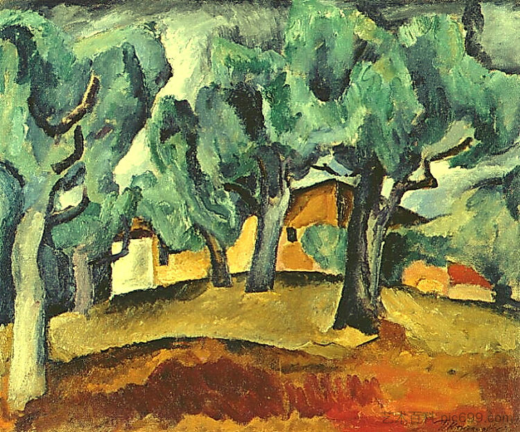 景观 Landscape (1912)，孔科洛夫茨基