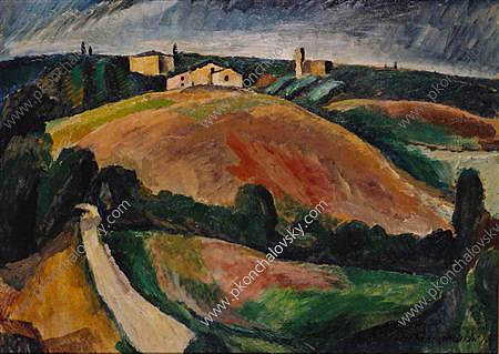 锡耶纳景观 Landscape at Siena (1912)，孔科洛夫茨基