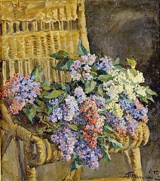 藤椅上的丁香 Lilac in the wicker chair (1945)，孔科洛夫茨基