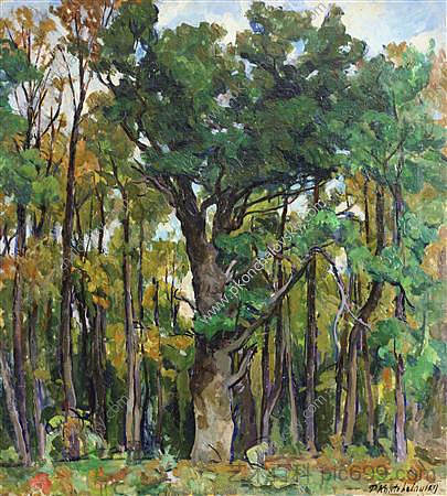 公园里的橡树 Oaks in the park (1922)，孔科洛夫茨基