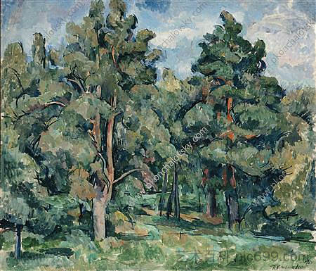 松树，被太阳照亮 Pines, lit by the sun (1920)，孔科洛夫茨基