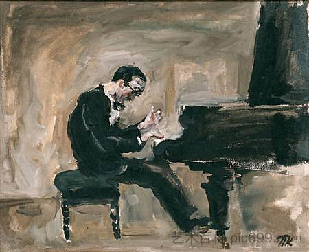 意大利钢琴家和指挥家卡洛·策基的肖像 Portrait of an Italian pianist and conductor Carlo Tsekki (1930),孔科洛夫茨基