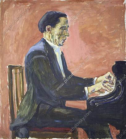 法国钢琴家阿尔弗雷德·科尔托的肖像 Portrait of French pianist Alfred Cortot (1936)，孔科洛夫茨基