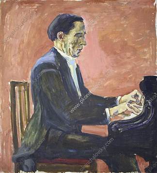 法国钢琴家阿尔弗雷德·科尔托的肖像 Portrait of French pianist Alfred Cortot (1936)，孔科洛夫茨基