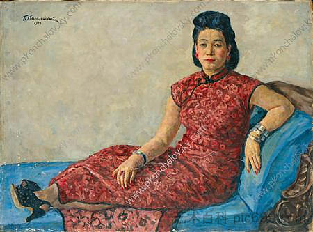 胡继邦画像 Portrait of Hu Ji-Pang (1945)，孔科洛夫茨基