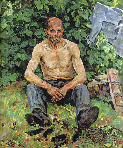 鼹鼠捕手费多尔·彼得罗维奇的肖像 Portrait of mole-catcher Fedor Petrovich (1938)，孔科洛夫茨基