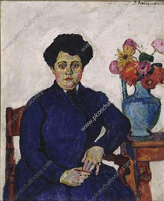 O.康恰洛夫斯卡娅的肖像 Portrait of O. Konchalovskaya (1909)，孔科洛夫茨基